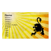 Lion noir ; Lion Cartes De Visite Professionnelles