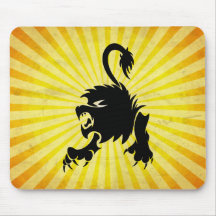 Lion noir ; Lion Tapis De Souris