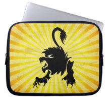Lion noir ; Lion Trousse Pour Ordinateur Portable