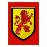 Lion rouge sur le bouclier jaune carte