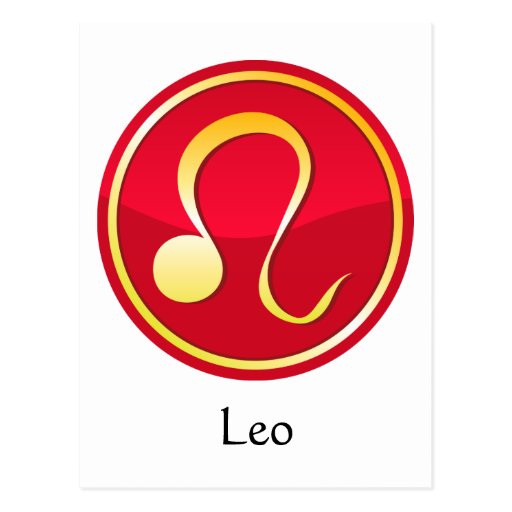 Lion - signes de zodiaque carte postale