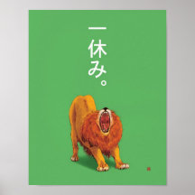 Lion somnolent affiches