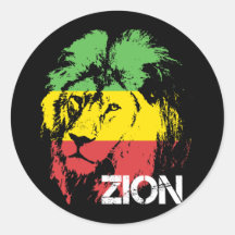 Lion Zion Autocollants Ronds