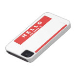 l'iPhone 4 bonjour mon nom 4s est rétro cas de vie Coques iPhone 4 Case-Mate