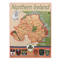 L'Irlande du Nord rétro Cartes Postales