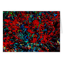 Lis abstraits d'araignée rouge cartes de vœux