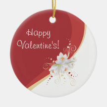 Lis blancs sur le remous rouge Valentine Ornements