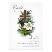 Lis de Pâques et invitation de croix