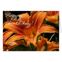 Lis oranges - joyeux anniversaire ! cartes