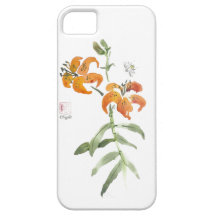 Lis tigré d'été avec une abeille de visite étui iPhone 5