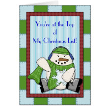 Liste de Noël de bonhomme de neige - bonhommes de  Cartes De Vœux