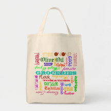 Liste d'épicerie sac