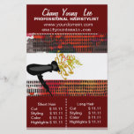 Listes des prix de coiffeur de styliste en coiffur prospectus en couleur