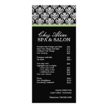 Listes des prix de salon et de spa et carte de sup carte double