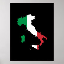 L'Italie dans des couleurs de drapeau Posters