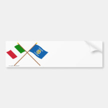 L'Italie et les drapeaux croisés par Calabre Autocollants Pour Voiture
