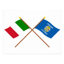 L'Italie et les drapeaux croisés par Calabre Carte Postale