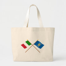 L'Italie et les drapeaux croisés par Calabre Sacs Fourre-tout