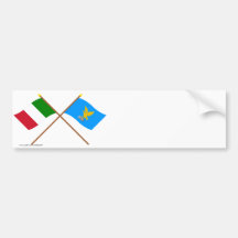 L'Italie et les drapeaux croisés par Friuli-Venezi Adhésifs Pour Voiture