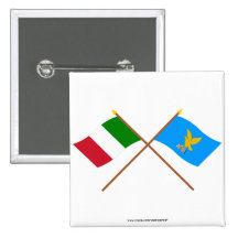 L'Italie et les drapeaux croisés par Friuli-Venezi Badges Avec Agrafe