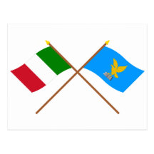 L'Italie et les drapeaux croisés par Friuli-Venezi Carte Postale