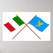 L'Italie et les drapeaux croisés par Friuli-Venezi Affiche