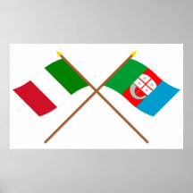 L'Italie et les drapeaux croisés par Ligurie Poster