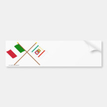 L'Italie et les drapeaux croisés par Puglia Adhésif Pour Voiture