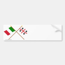 L'Italie et les drapeaux croisés par Sardegna Adhésif Pour Voiture