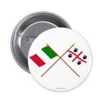 L'Italie et les drapeaux croisés par Sardegna Badge