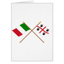 L'Italie et les drapeaux croisés par Sardegna Cartes De Vœux