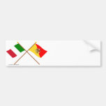 L'Italie et les drapeaux croisés par Sicilia Autocollants Pour Voiture