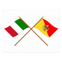 L'Italie et les drapeaux croisés par Sicilia Cartes Postales