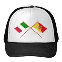 L'Italie et les drapeaux croisés par Sicilia Casquette
