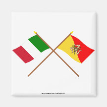L'Italie et les drapeaux croisés par Sicilia Aimant