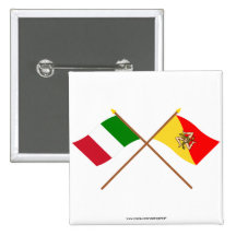 L'Italie et les drapeaux croisés par Sicilia Pin's