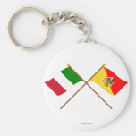 L'Italie et les drapeaux croisés par Sicilia Porte-clef
