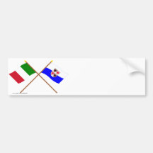 L'Italie et les drapeaux croisés par Trentin-Haut- Autocollants Pour Voiture