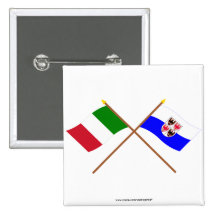L'Italie et les drapeaux croisés par Trentin-Haut- Badge Avec Épingle
