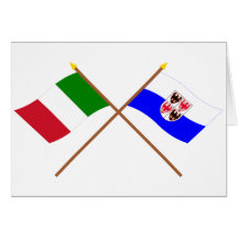L'Italie et les drapeaux croisés par Trentin-Haut- Carte