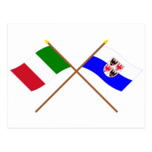 L'Italie et les drapeaux croisés par Trentin-Haut- Cartes Postales