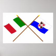 L'Italie et les drapeaux croisés par Trentin-Haut- Posters