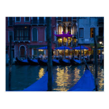 L'Italie, Venise, vue de nuit le long du grand Cartes Postales