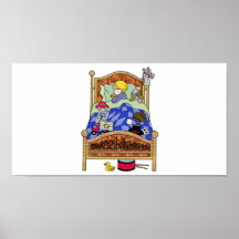 Little Boy endormi dans le lit Posters