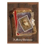 Livres de Père Noël de Vieux Monde, un Joyeux Noël Carte Postale