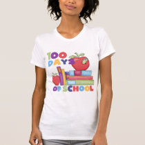 Livres et pommes 100 jours de T-shirts d'école t-shirts