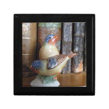 Livres vintages et oiseaux de porcelaine coffret cadeau