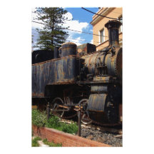 Locomotive à vapeur vintage papier à lettre personnalisé
