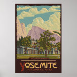 Loge d'Ahwahnee - affiche de voyage de parc nation