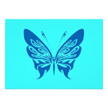 LOGO BLEU DE GRAPHIQUE DE PAPILLON DE TATOUAGE FAIRE-PARTS